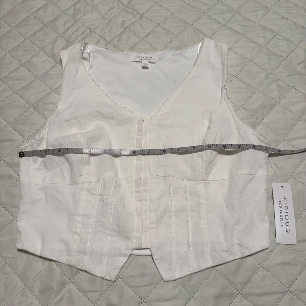 Kirious Los Angeles White Cotton Corset Vest Top NWT Size L - Picture 8 of 8